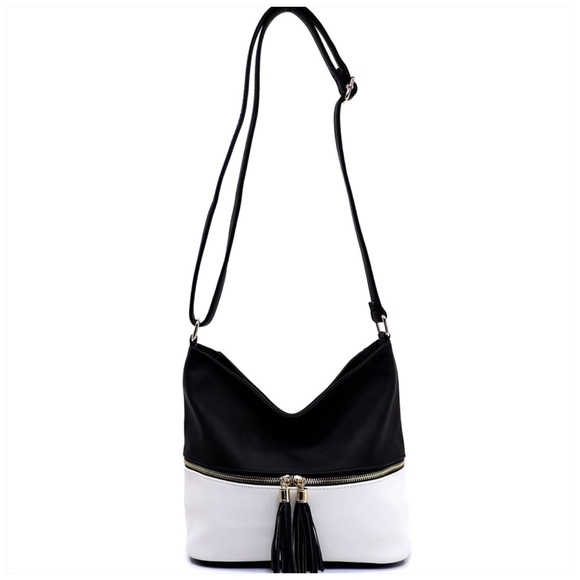 Zip Colorblock Crossbody Bucket Satchel - Picture 3 of 7